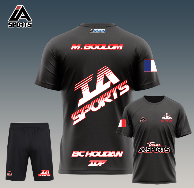 Ensemble de sport personnalisable – Maillot col rond & short sublimés