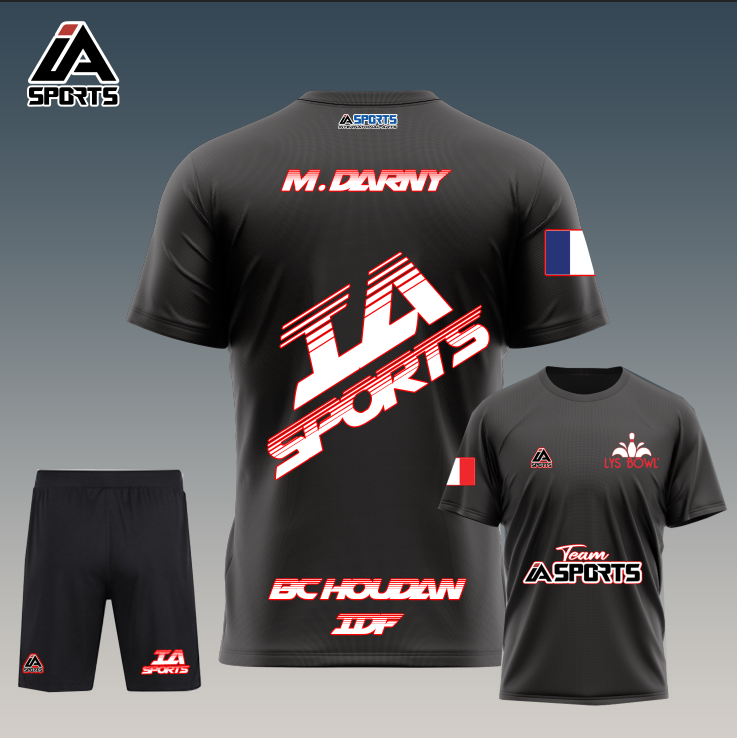 Ensemble de sport personnalisable – Maillot col rond & short sublimés